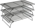 3 Tier Stackable Cooling Rack for Batch Cooling, 15.8"x 10"-Black