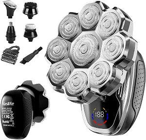 Electric Razor for Men,Head Shavers for Bald Men,Electric Shavers for Men with Wet & Dry Bald Head Shaver 9D Floating, 5-in-1 Body Shavers Comes with Magnetic Detachable Blades