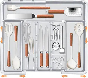 Spaclear Large Kitchen Utensil Drawer Organizer Expandable Silverware Tray
