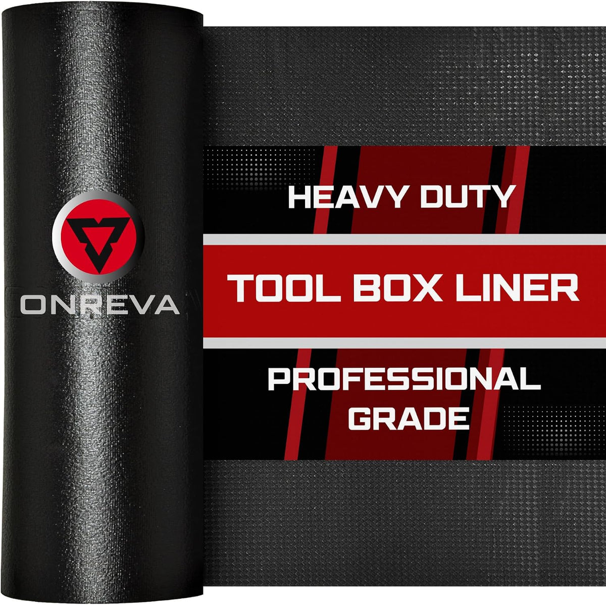 ONREVA Tool Box Liner 14" Wide x 20 Ft, 1/8" Thick Heavy Duty Toolbox Drawer Liners for Tool Chest Cabinet Workbench & Garage Shelf, Protective Non-Slip Mat for Mechanics & Workshops, Black