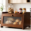 Wooden Bread Box for Kitchen Countertop with Clear Acrylic View Window