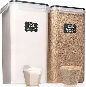 2 PC (8.5L/ 287 Oz) Extra Large Flour Sugar Storage Containers with Lids
