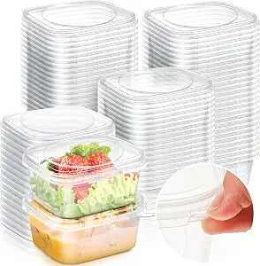 100 Pack 8 oz Deli Containers with Lids, Leakproof, Tamper Proof