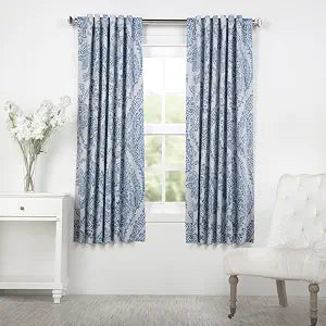 HPD Half Price Drapes Printed Room Darkening Curtains for Bedroom, Living Room 50 X 63 (1 Panel), BOCH-KC16072-63, Tea Time China Blue
