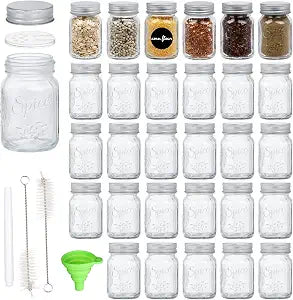 30 Pack 4oz Glass Mason Spice Jars Bottles