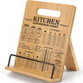 Bamboo Cookbook Stand for Kitchen Counter, Adjustable Recipe Book Holder
