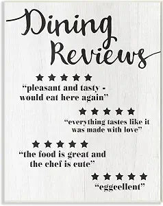 Dining Reviews Five Star, 10 x 15 Inch Mounted Print on Wall Plaque
