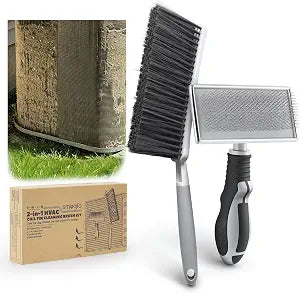 2 in 1 AC Coil Cleaner Brush Set for Condenser, Evaporator, HVAC