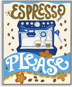 Whimsical Espresso Coffee Kitchen, 16 x 20 Inch Framed Gicle Print