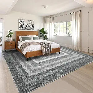 Garvee Modern Braided Print Rug 5x7 Area Rugs for Living Room, Grey