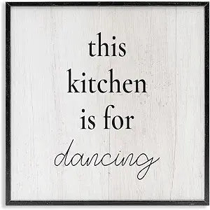 Kitchen Dancing Phrase, 12 x 12 Inch Framed Gicle Print