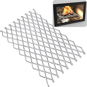 Fireplace Grate Ember Retainer, 16 x 10 Inch Steel Ember Retainer Mesh
