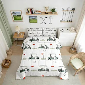 Feelyou Golf Comforter Set Twin Size for Kids Boys Girls Bedding Set
