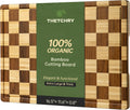 THETCHRY Checkered Cutting Board for Kitchen, Bamboo Wooden Cutting Board