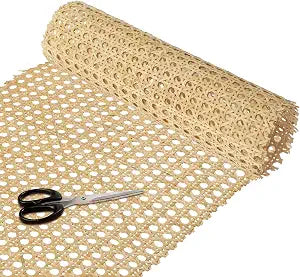 2 Feet 18'' Width Natural Woven Cane Webbing Roll, Rattan Repair Material
