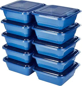 GoodCook Meal Prep 3 Cup Square, 20-Piece, Blue, Made without BPA