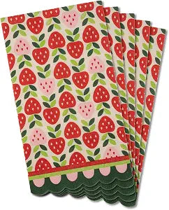 Karma, 20-Count 3-Ply Dinner Size Paper Napkins, Decorative Guest Paper Napkins for Party Picnic, Dinner, Baby Shower, Bridal Shower, Strawberry