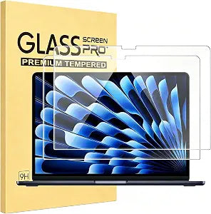 MUBUY-GOL 2 Pack Tempered Glass Screen Protector for MacBook Air 13.6 inch 2026-2022 (M5 M4 M3 M2 A3449 A3240 A3113 A2681), 9H Hardness Anti-Scratch Anti-fingerprint