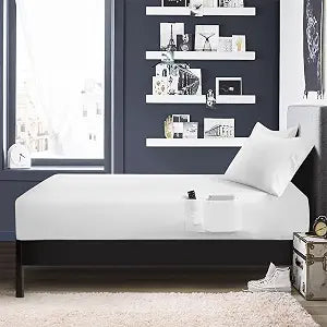 3 Piece Twin XL Sheet Set with 2 Fitted Sheet Featuring Tech Storage Side Pockets and 1 Pillow Case - White - Top Sheet Not Included