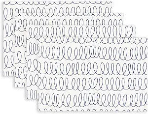 kate spade new york in The Loop Placemats 4-Pack Set, Reversible, 100% Cotton, Machine Washable, Cream/Navy Blue, 13"x19"