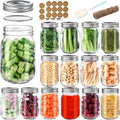 PINIWON Mason Jars 16 oz with Lids and Bands, 15 Pack Pint Canning Jars