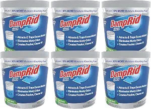 DampRid Refillable Moisture Absorber, 11 oz., 6-Pack - Fresh Scent Moisture Absorbers, 10% More Absorbing Power*, Eliminates Musty Odors for Fresher, Cleaner Air