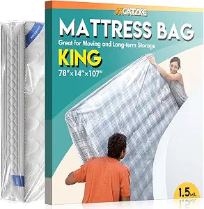 Axgatoxe Plastic Mattress Bag for Moving Storage, King Size (1.5MIL)