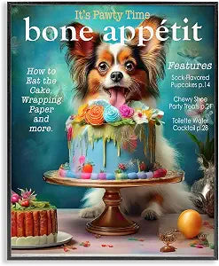 Dog Magazine Parody Humor, 11 x 14 Inch Framed Gicle Print