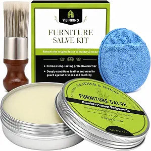 Furniture Salve for Leather, Premium Leather Furniture Conditioner Restorer Polisher, Deep Nourishing Repair Salve for Couch, Sofa, Car Seat, Wood, Anti-Crack & Long Lasting Protection