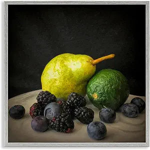 Fruit and Berries Still Life, 12 x 12 Inch Framed Gicle Print