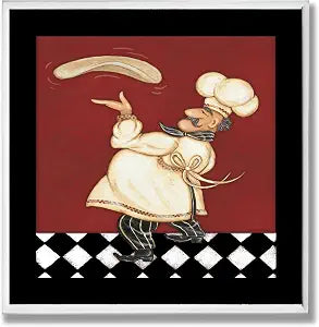 Stupell Home Dcor Chef With Pizza Dough Wall Plaque, 12 x 0.5 x 12, Proudly Made in USA