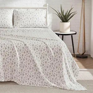 Lucky Brand Printed Microfiber 4-Piece Twin Sheet Set, Naya Floral French Oak
