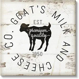 'Goat Milk and Cheese Co Vintage Sign'| Canvas Art
