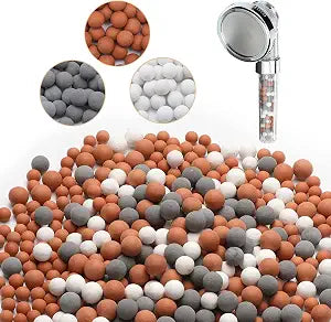 Patelai Shower Head Bead Refills, 390.0 Grams, Orange, Gray, White