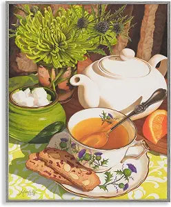 Tea Biscuits Fruit Still Life, 16 x 20 Inch Framed Gicle Print