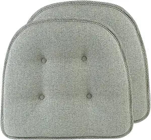 Non-Slip Chair Cushions, Assembled in USA, U-Shaped Skid-Proof Seat Pads for Dining Room, Kitchen, Office, 15"x16"