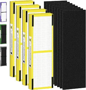FLT4825 HEPA Filter B Replacement Compatible with G-Guardian Air Purifiers AC4825 AC4825E AC4825W AC4300 AC4800 AC4900 AC4850,4 H13 True HEPA Filters+8 Carbon Pre-Filters
