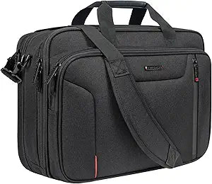 EMPSIGN Laptop Bag Briefcase for Men, 17.3 Inch Computer Case, Black-Red