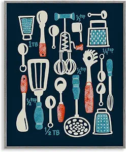 Kitchen Measurement Utensils, 11 x 14 Inch Framed Gicle Print