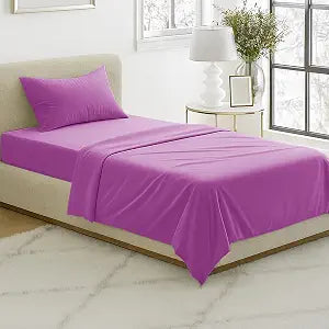 Bedford Home Brushed Microfiber Sheet Set, Purple, 3 Piece, Twin
