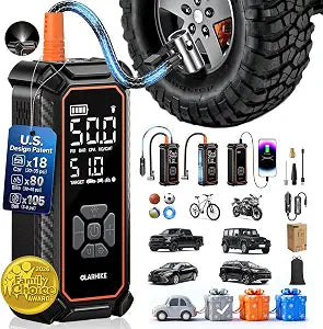 OlarHike Tire Inflator Portable Air Compressor,Dual Power-3*2000mAh &12V DC