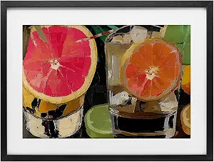 Cocktail Hour Fruit Slice, 14 x 20 Inch Framed Print Under Glass