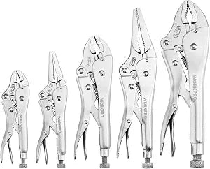 WORKPRO 5-Piece Locking Pliers Set, Vice Grips with Chrome-vanadium Steel