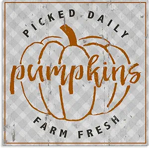 Farm Picked Pumpkins Autumn, 24 x 24 Inch Canvas Wall Art