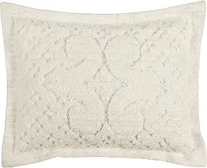 Better Trends Ivory Standard Sham 100% Cotton Chenille Bedspread Sham, Soft and Cozy Tufted Tumble Dry (21x27 Std Sham) Ashton Collection