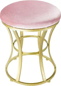 Vanity Chair, Small Velvet Vanity Stool & Ottoman Bench for Bathroom, Dorm