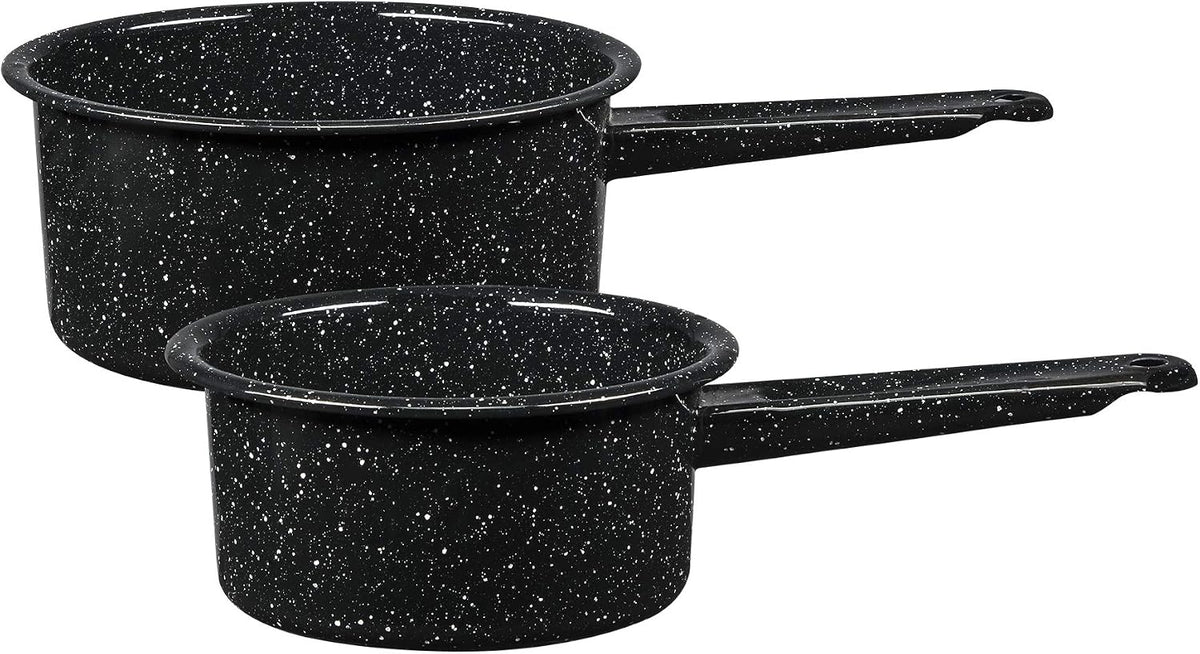 Granite Ware Saucepan Set, 1 Qt & 2 Qt - Speckled Black, Set of 2