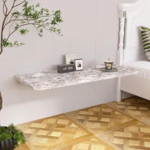 Wall Mounted Folding Table 40"x 16" with Removable Heavy-Duty Brackets Support Up to 200 Pounds Folding Desk for Small Space Home Laundry Room Office Rv Suitable for Solid Wall (Life Summer Flowers)