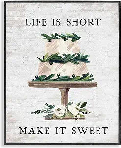 Sweet Sentiment Tiered Cake Kitchen, 11 x 14 Inch Framed Gicle Print