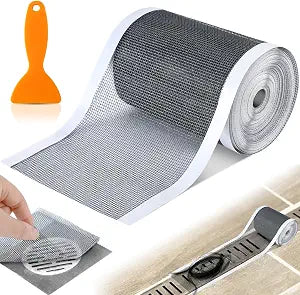 1 Pack Linear Shower Drain Hair Catcher Mesh Stickers Cutable